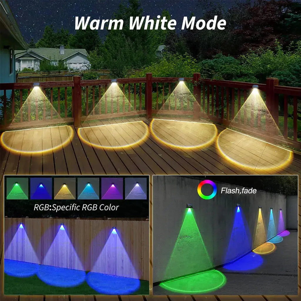 LumaFence™ Solar LED Fence Lights (4-Pack / 6-Pack) – Outdoor RGB Wall & Garden Accent Lighting Luminescense