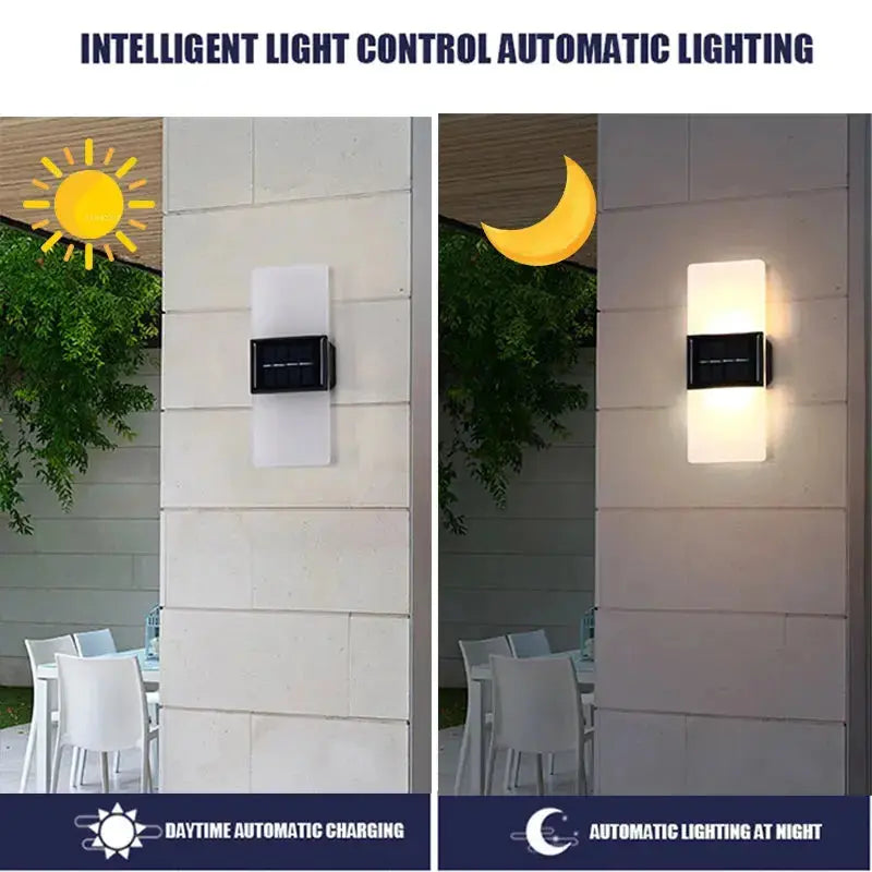 SolaraEdge™ Modern Solar LED Wall Light – IP65 Waterproof Outdoor Acrylic Sconce Luminescense