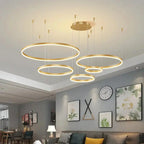 LumaHalo™ Modern LED Ring Pendant Light – Dimmable Luxury Minimalist Chandelier Luminescense
