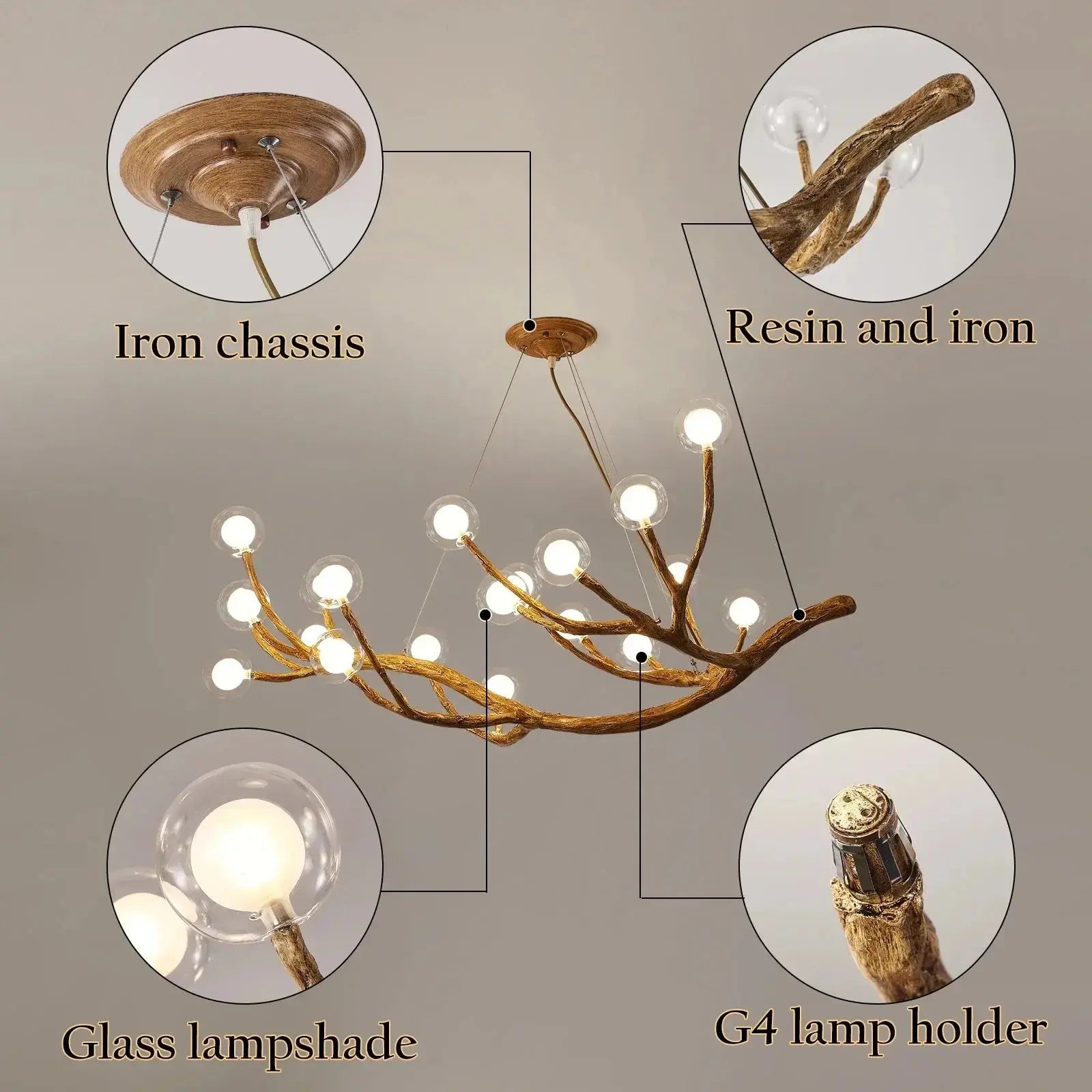 AuroraBranch™ Luxury Glass Bubble Chandelier Luminescense