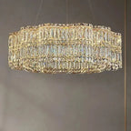 Crystella Modern Luxury LED Crystal Flush-Mount Chandelier Luminescense