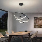 AstraFlow™ Modern Spiral LED Chandelier – Sculptural Multi-Ring Pendant Light Luminescense