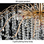 LumaBloom™ Crystal Flush Mount Chandelier – Luxury Semi-Flush Ceiling Light (Gold) Luminescense