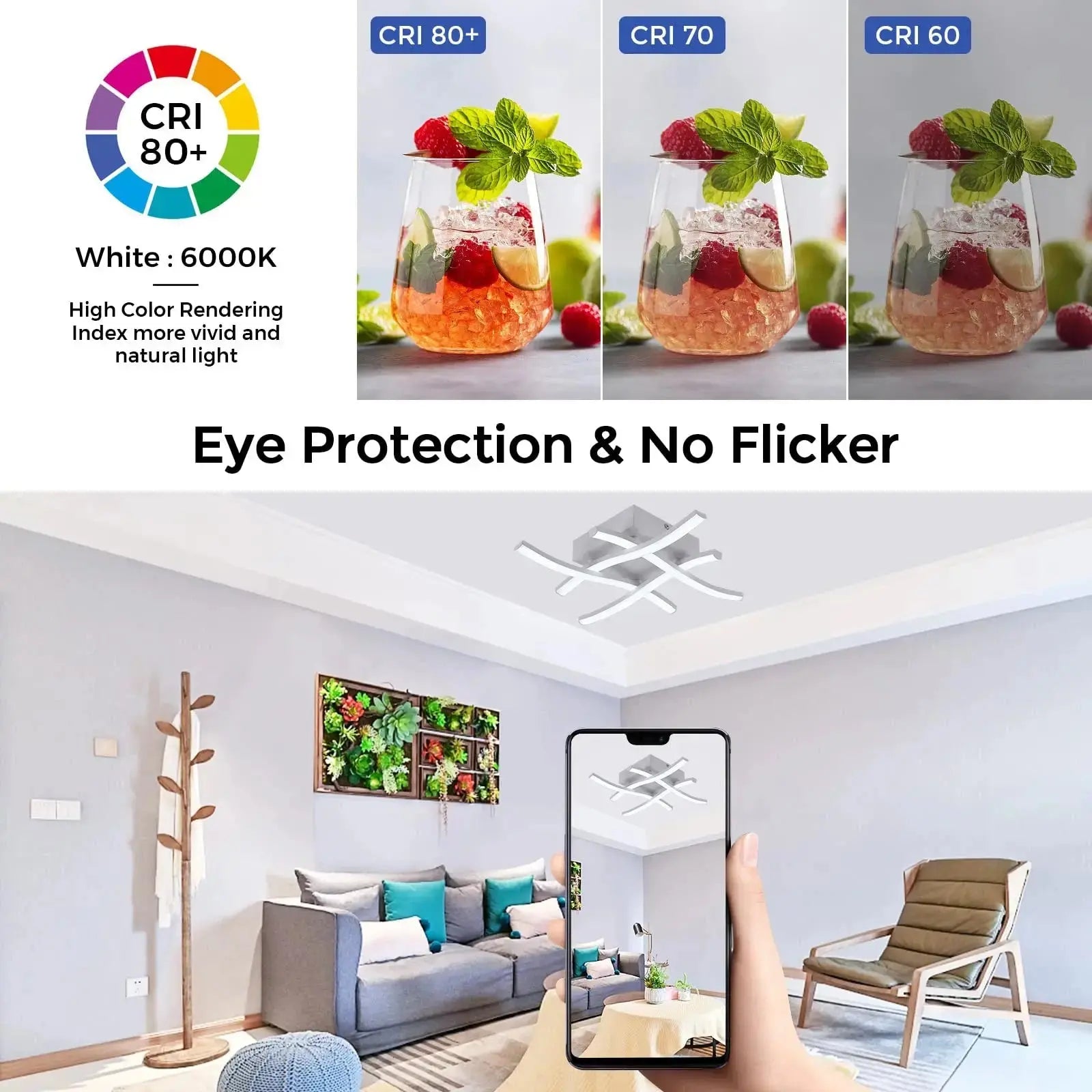 HashTag™ Modern LED Ceiling Light – Sculptural Wave Flush Mount Luminescense