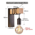 ForgeWood™ Industrial Wood & Metal Wall Sconce – Interchangeable E27 Wall Light Luminescense