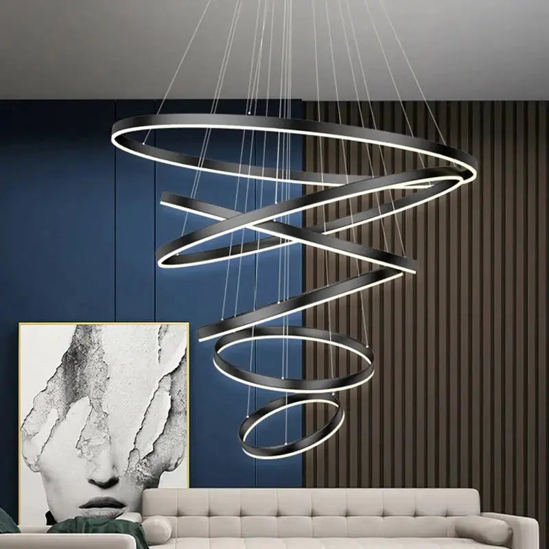 HelixAura™ Modern Spiral LED Chandelier – Dimmable Sculptural Pendant Light Luminescense