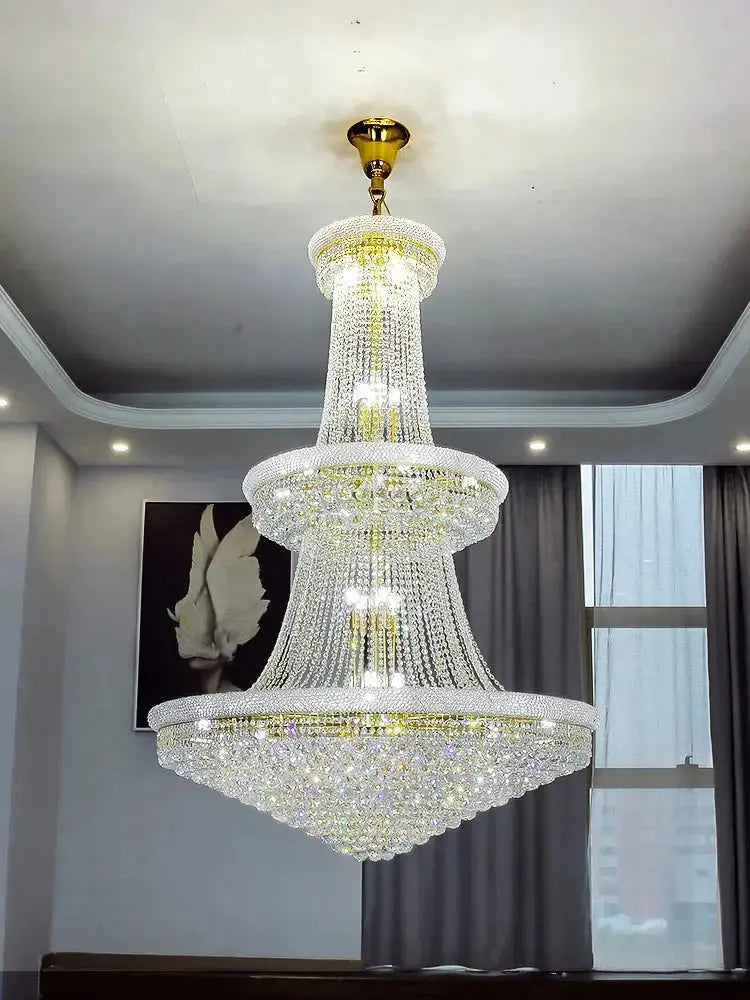 LumiCascade™ Grand Crystal Chandelier — Luxury Multi-Tier LED Statement Fixture Luminescense