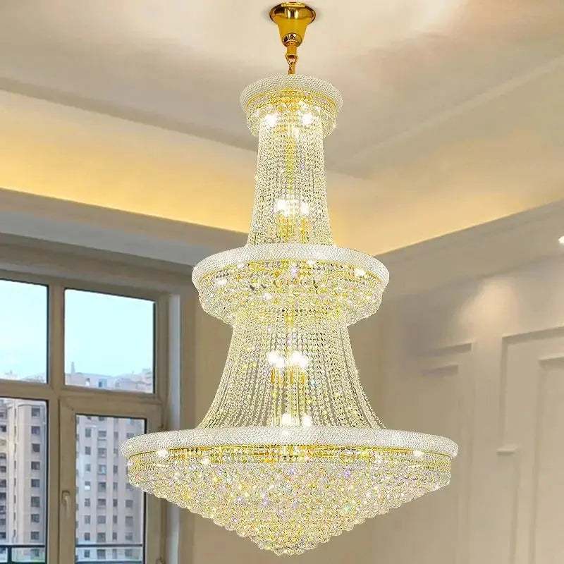 LumiCascade™ Grand Crystal Chandelier — Luxury Multi-Tier LED Statement Fixture Luminescense