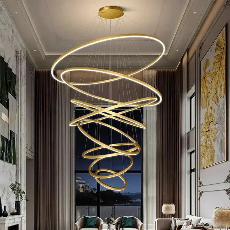 HelixAura™ Modern Spiral LED Chandelier – Dimmable Sculptural Pendant Light Luminescense
