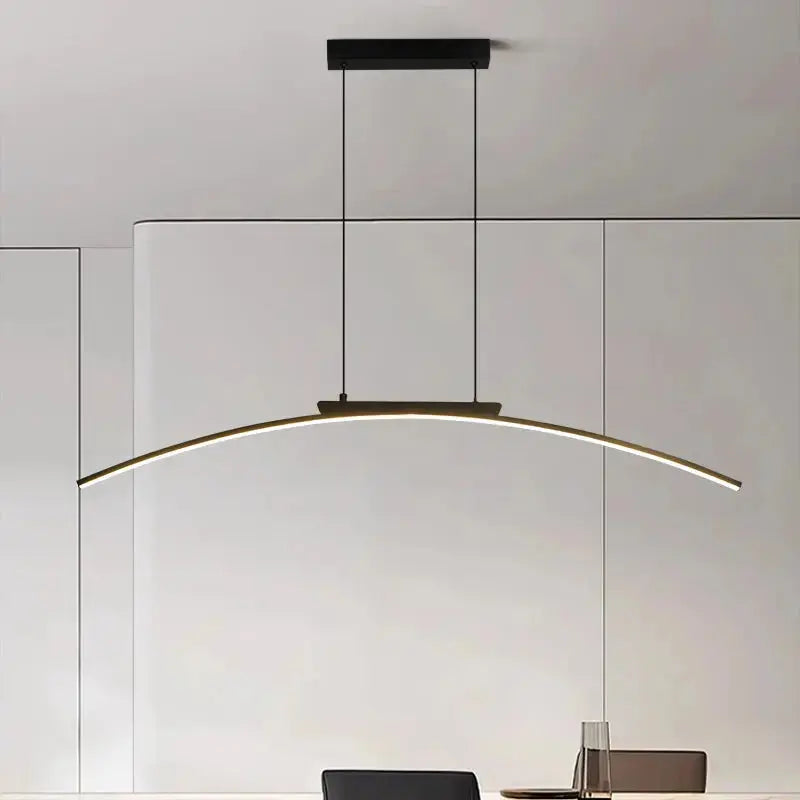 ArcLinea™ Curved Linear LED Pendant Light – Modern Pendant Chandelier Luminescense