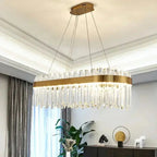 Aurielle™ Modern Crystal LED Chandelier – Luxury Gold Pendant Light Luminescense