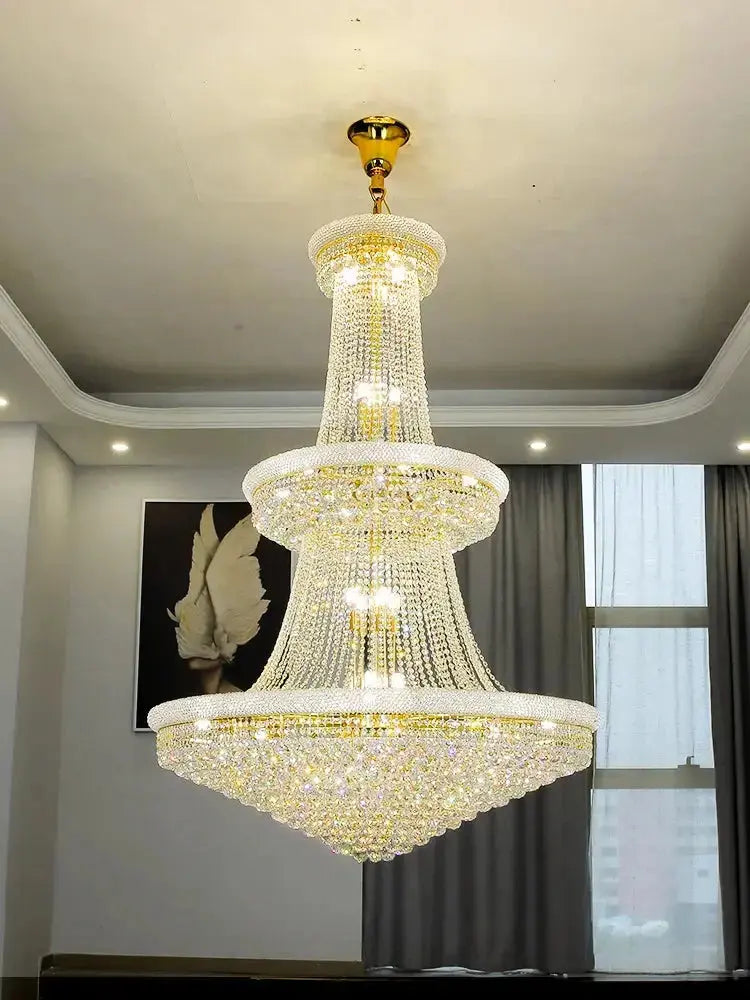 LumiCascade™ Grand Crystal Chandelier — Luxury Multi-Tier LED Statement Fixture Luminescense