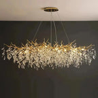 CrystalBloom™ Luxury Branch Chandelier – Stainless Steel & Crystal LED Ceiling Light Luminescense
