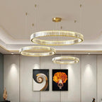 LumaRing™ Modern Crystal Ring Chandelier – Dimmable LED Ceiling Pendant for High-End Interiors Luminescense