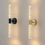 Aurielle™ Nordic Bubble Crystal LED Wall Sconce – Luxury Vertical Rod Accent Light Luminescense