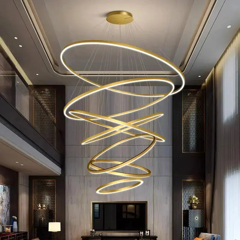 HelixAura™ Modern Spiral LED Chandelier – Dimmable Sculptural Pendant Light Luminescense