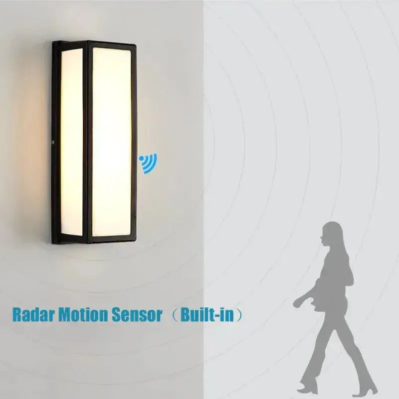 Vantor™ Modern Outdoor Waterproof LED Wall Scone Light with Radar Motion Sensor Luminescense