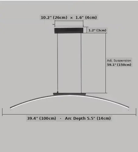 ArcLinea™ Linear Curved LED Pendant Light – Modern Pendant Chandelier Luminescense