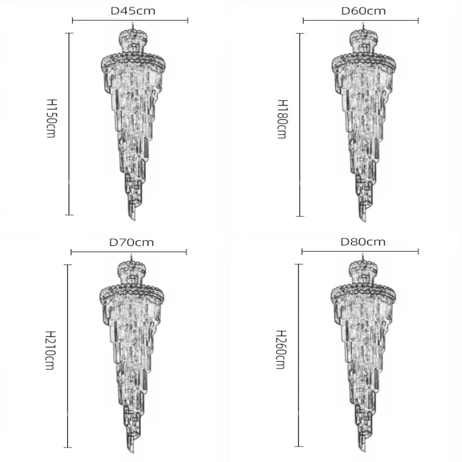 Grand Spiral Crystal Chandelier - Luxury Gold Chandelier for Staircase - VoidAstra™ Luminescense